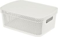 Корзина д/хранения Keeplex Ajur 11л с крышкой белое облако KL4115 /14шт/ПР Корзина д/хранения Keeplex Ajur 11л с крышкой белое облако KL4115 /14шт/ПР