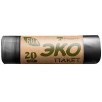 Мешки д/мусора 60л (20шт) ПНД ЭКО прочные 15мкм 60*75см /16шт/