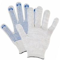 П234376 Перчатки хб средние с ПВХ 7,5 класс 6 нитей точкой XL белые 7.5H5XL /10шт/ АПИ