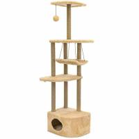 Когтеточка Комплекс Башня угловая с гамаком джут 48*48*h171см бежевый/8370беж/Дарэлл