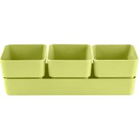 Кашпо Фиори Трио 9*9,6*29см фисташковый КШ-0528 /12шт/ПП