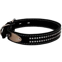 Ошейник кожа 25мм двойной со стразами 39-46см/00025020/Каскад Ошейник кожа 25мм двойной со стразами 39-46см/00025020/Каскад