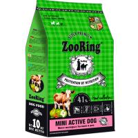 Собаки ZooRing Mini Active мясо молодых бычков/рис д/взр.собак мини пород 10кг/316162 ЧЗ