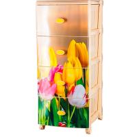 Комод 4 секции Тюльпаны бежевый 17021 /1шт/Арз