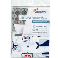 Штора для ванной 180*180см Гавань голубая 6984-003-blue
