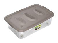 Ящик универс. Астело 28л 60*40*18см на колесиках серо-коричневый С664 /5шт/Мартика