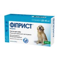 Капли против блох и клещей ФИПРИСТ Спот-он №3 для собак от 20-40кг 3 пипетки*2,68мл Капли против блох и клещей ФИПРИСТ Спот-он №3 для собак от 20-40кг 3 пипетки*2,68мл