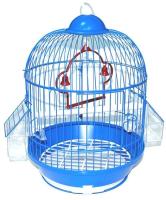Клетка д/птиц N1 ДКпА303 23*35см круглая укомплектованная с наружными кормушками/20шт/Евро