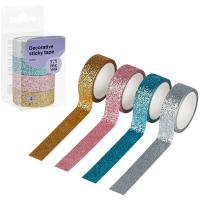 Набор клейких декоративных лент MESHU "Glitter" 4шт /MS_52073/Рельеф