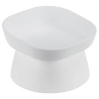 Миска одинарная пластик КВАДРО д/кошек и собак 200мл белый /М1807/М-пластика