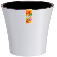 Кашпо Арте 2л белый с черной вставкой