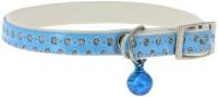 Ошейник синтетик 10мм двойной с блестками и бубенчиком синий 28см/00210115-06 Ошейник синтетик 10мм двойной с блестками и бубенчиком синий 28см/00210115-06