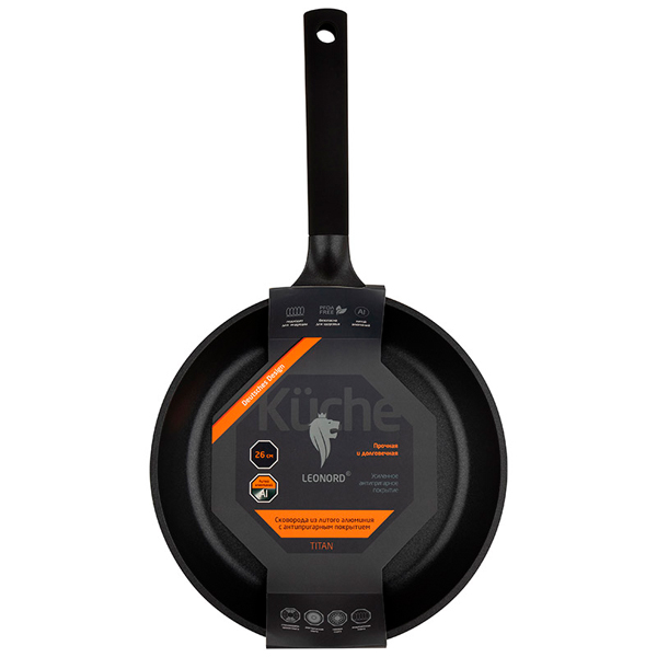 Сковорода алюмин. D26см TITAN  с антиприг. дно 111205 /шт/ Leonord 