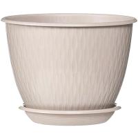 Кашпо Корсика D19 2,4л ваниль с под. 5PL0654 /20шт/ТП
