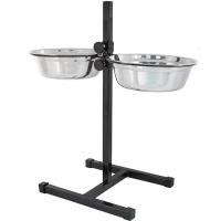Миска метал на рег. подставке с фикс. 2*360мл 20см КТ-1420рл/ЗР