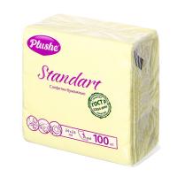 Салфетки бумажные 1 слой "Plushe Standart" 24*24см микротиснение абрикос 100 листов