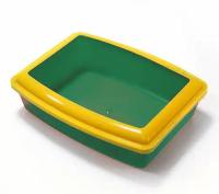 Туалет для кошек глубокий с бортиком зеленый ВАКА 