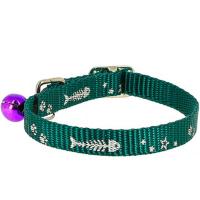 Ошейник нейлон 12мм со светоотражающим рисунком 30см зеленый/00212017-05/Каскад