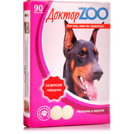 Витамины Доктор ZOO для собак со вкусом говядины 90 таблеток