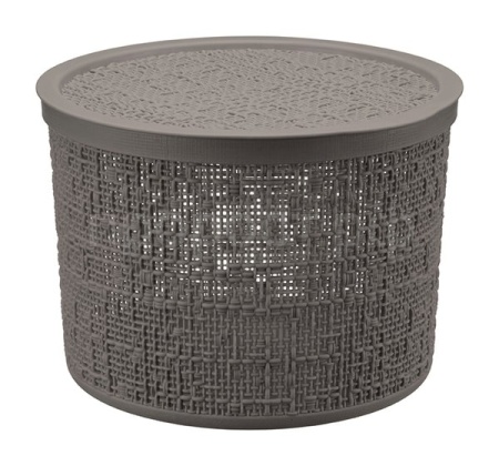 Коробка д/хранения БЯЗЬ 4,5л(круглая) французский серый с крышкой М2329   Коробка д/хранения БЯЗЬ 4,5л(круглая) французский серый с крышкой М2329