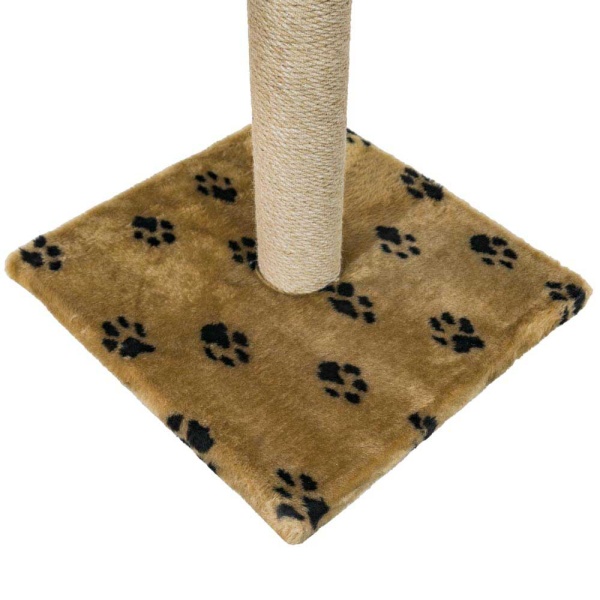 Когтеточка столбик мех, джут коричневый 47*47*80см/DONBARON