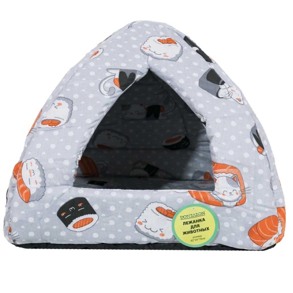 Лежанка Домик Вигвам поролоновая хлопок  МИКС 42*34*18см/DONBARON Лежанка Домик Вигвам поролоновая хлопок  МИКС 42*34*18см/DONBARON