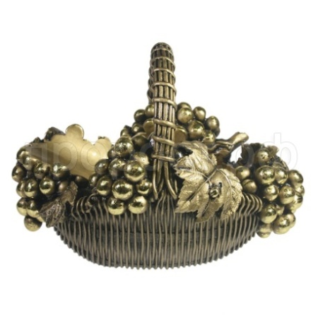 Корзина с виноградом подставка под бутылку (золото) L26,5W20H19 см 713388/I049