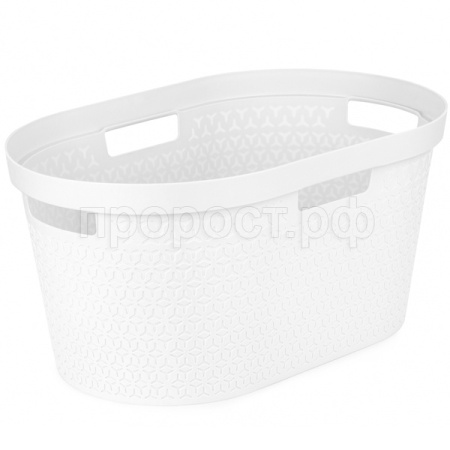 Таз д/белья 35л Элемент овальный белый М9021 /6шт/ Альтерн 
