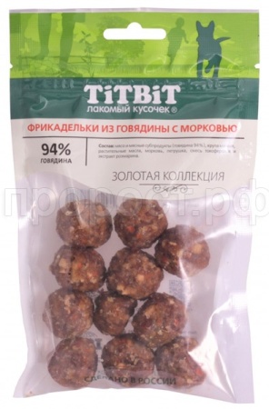 Лакомство для собак  Фрикадельки из говядины с морковью Золотая коллекция 70 г 019146 Лакомство для собак  Фрикадельки из говядины с морковью Золотая коллекция 70 г 019146