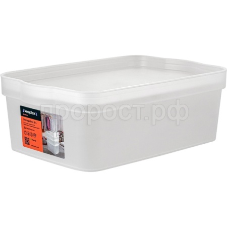 Ящик д/хранения 6л Keeplex Trendy с крышкой белый KL3502 /10шт/ПР