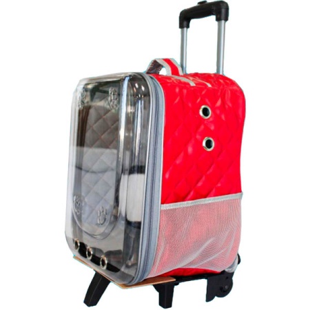 Рюкзак-переноска д/животн.панор.вид на колесах телеск.ручка 20x34x50см иск.кожа красный/Рск15к/ Рюкзак-переноска д/животн.панор.вид на колесах телеск.ручка 20x34x50см иск.кожа красный/Рск15к/