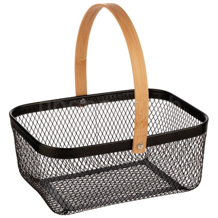 Корзина д/хранения 23,5*19*10см металл. с бамб. ручк. прямоугольная 310904 /12шт/Mallony Корзина д/хранения 23,5*19*10см металл. с бамб. ручк. прямоугольная 310904 /12шт/Mallony
