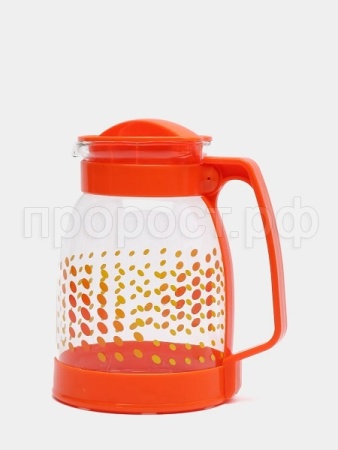 Кувшин 1,8л Brocca-1800 жаропроч.стекло, пластик ручка, оранжевый/12шт/910115/