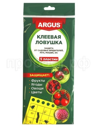 Клеевая ловушка ARGUS GARDEN от тли, белокрылки, плодожерки 5пласт Клеевая ловушка ARGUS GARDEN от тли, белокрылки, плодожерки 5пласт