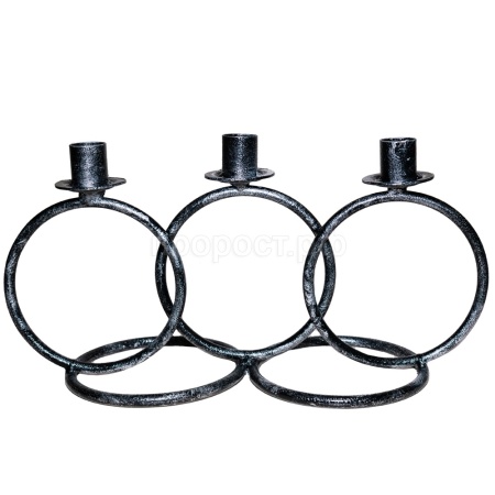 ДЕКОР Подсвечник Кольцо 3 свечи антик серебро РЗДИ/1шт