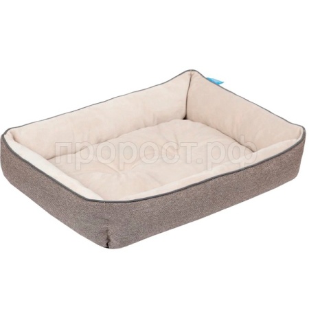 Лежанка ЛОФТ ФРЕЙМ плюш рогожка M 55х43х12см ЛФ-55 бежевый