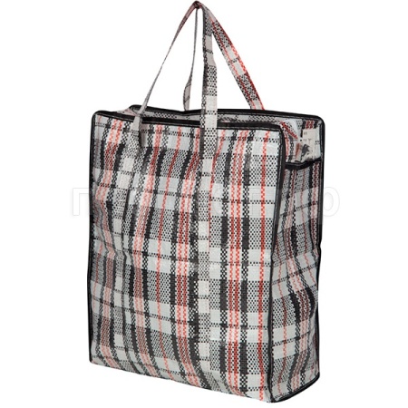 Сумка на молнии 40*35*15см клетка полипропилен 008581 /шт/Рыжий Кот
