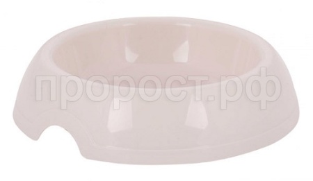Миска одинарная пластик 0,2л Мур мяу беж