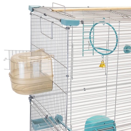 Клетка д/птиц ЛОРА-2 ECO 58*40*88см (укомплект) 2 секции бирюзовая/4611/Дарэлл