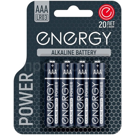 Батарейка Energy Alkaline Power LR03/4B ААА (4шт) /144шт/107042