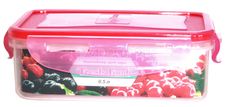 Контейнер д/продуктов с защелками 0,5л Fresh Food 05028 /32шт/Арз