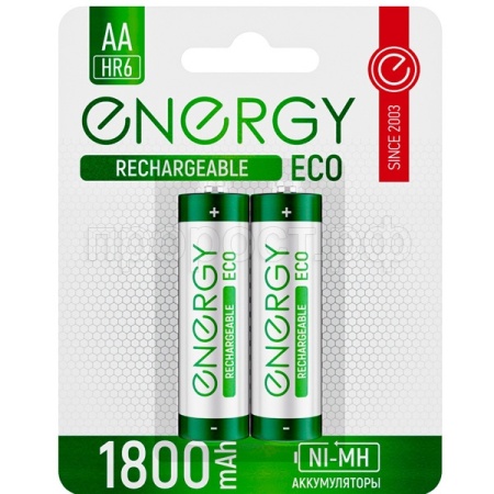 Аккумулятор (батарейка) Energy Eco Nimh 1800mah HR6/2B АА (2шт) /80шт/109888