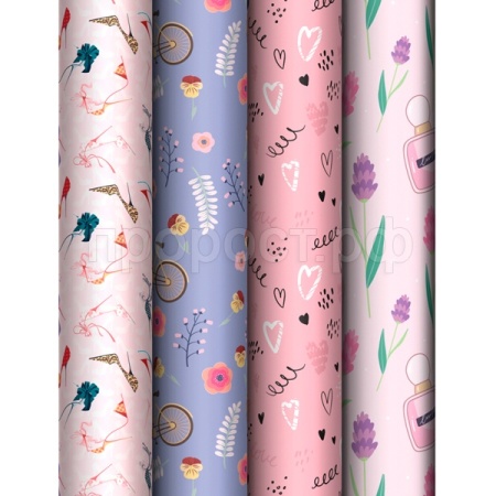 Упаковочная бумага 70*100см "Woman time" 80г/м2 MESHU /372628/Рельеф