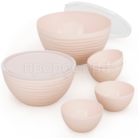 Набор Чаш Оазис (2шт,2,5л,4л) (24шт*0,35л) бежевый 