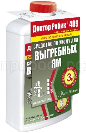 Биоочиститель Доктор Робик 409 регул.уход выгребных ям 798мл 12шт