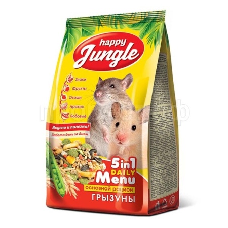 Корм для грызунов универсал основной рацион Хэппи Джангл 350г