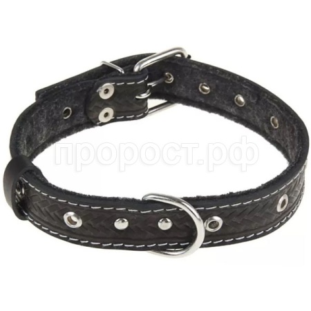 Ошейник кожа 17мм безразмерный на фетре 37-40см/40533 Ошейник кожа 17мм безразмерный на фетре 37-40см/40533