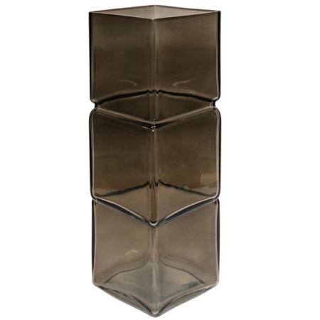 Ваза Квадрат Смещенный h30 10*10см дымч 6360/300С-2/072988
