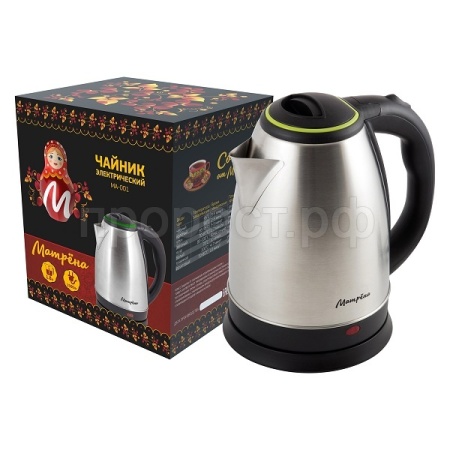 Чайник электр. 1,8л МАТРЕНА сталь, цветы МА-001 зеленый 005458 /12шт/