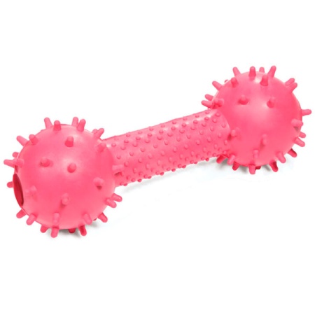 Игрушка с Гантель шипованная с колокольчиком цельнолитая резина 16см/12191052/Триол Игрушка с Гантель шипованная с колокольчиком цельнолитая резина 16см/12191052/Триол